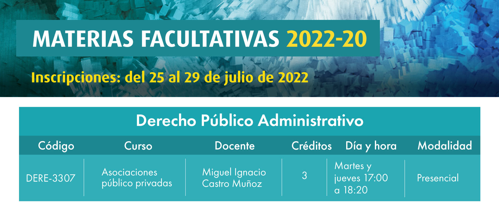 Facultativa 2022-20: Asociaciones público privadas | Derecho | Uniandes