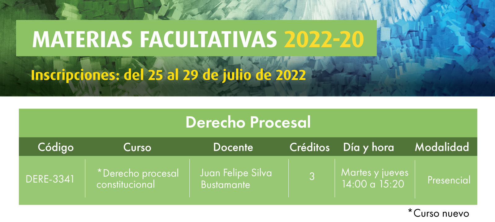 Facultativa 2022-20: Derecho procesal constitucional| Derecho | Uniandes