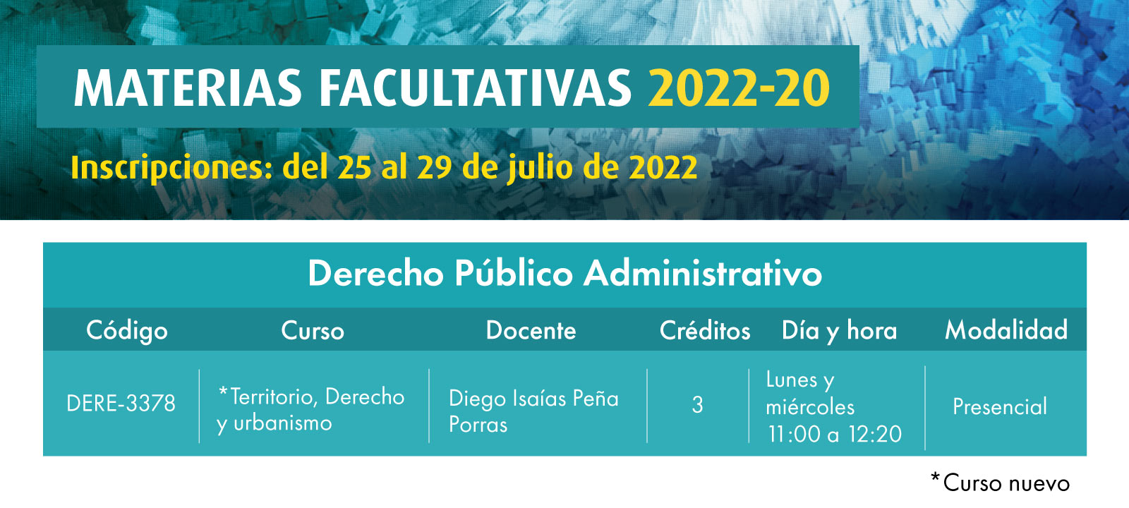 Facultativa 2022-20: Territorio, Derecho y urbanismo| Derecho | Uniandes