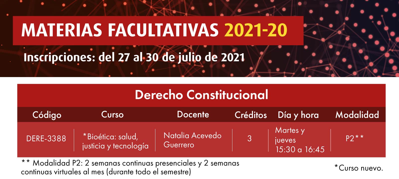 Facultativa 2021-20: Bioética: salud, justicia y tecnología | Derecho | Uniandes