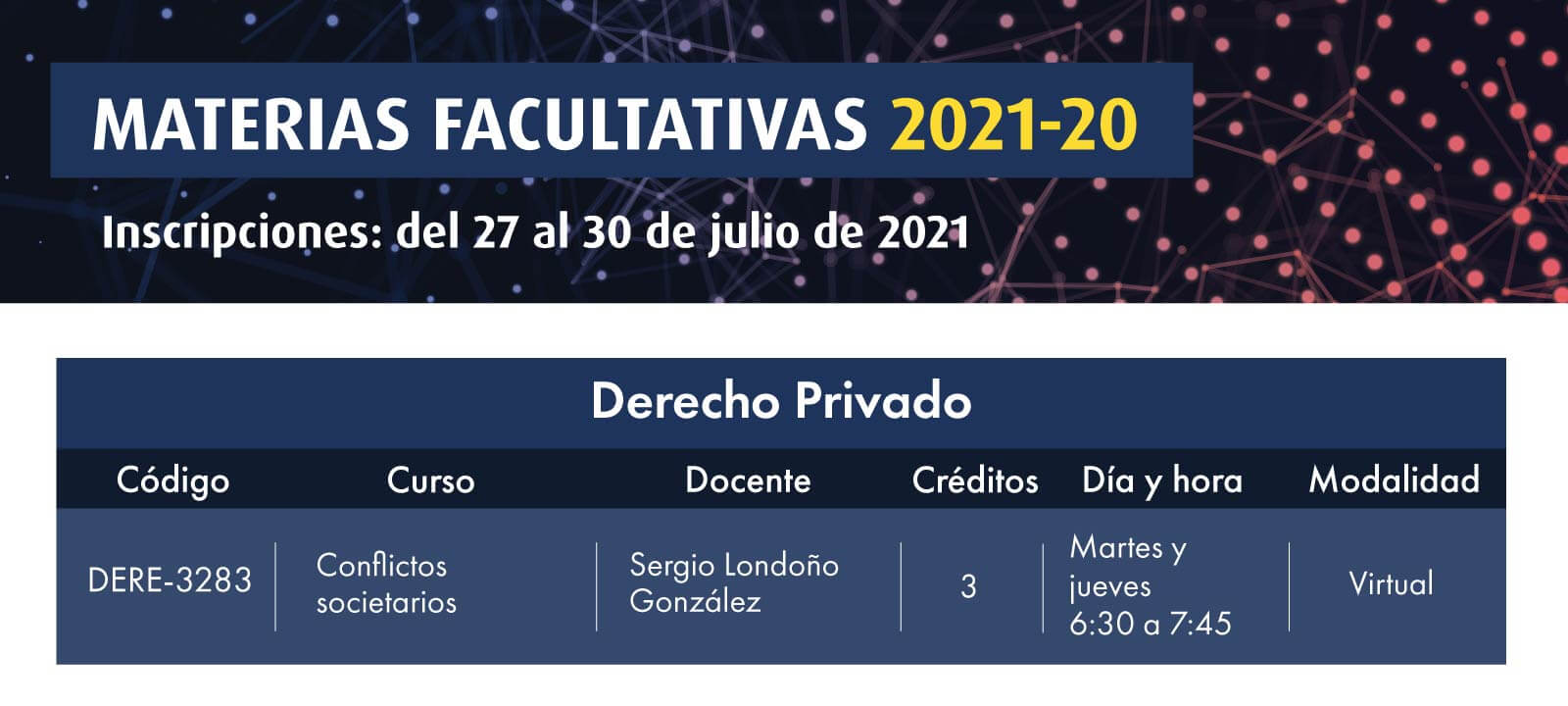 Materia Facultativa 2021-20: Conflictos Societarios |Uniandes