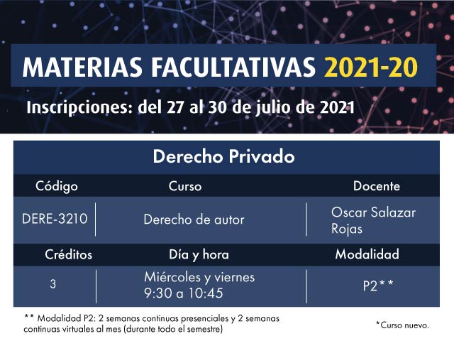 Facultativa: Derecho de Autor | Derecho | Uniandes