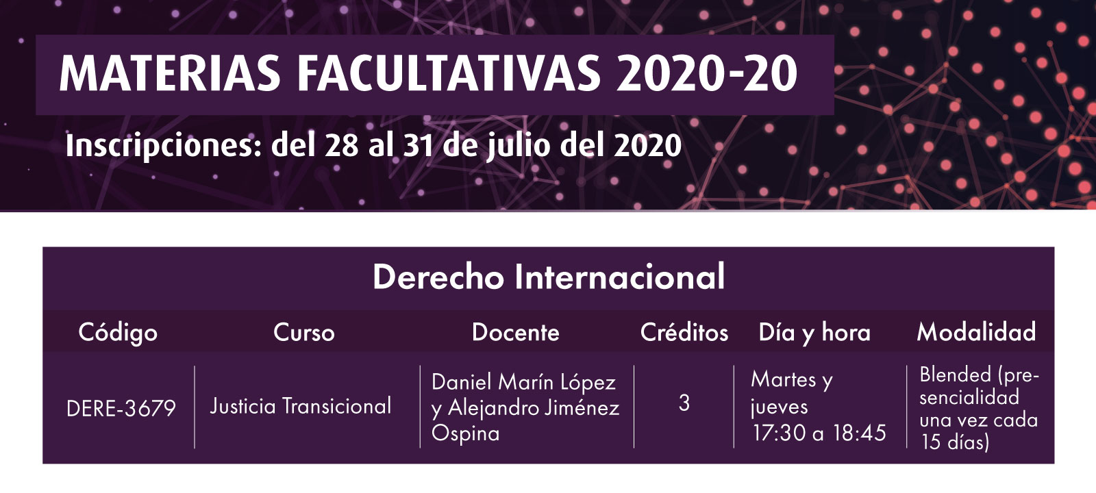 Facultativa 2020-20: Justicia Transicional 