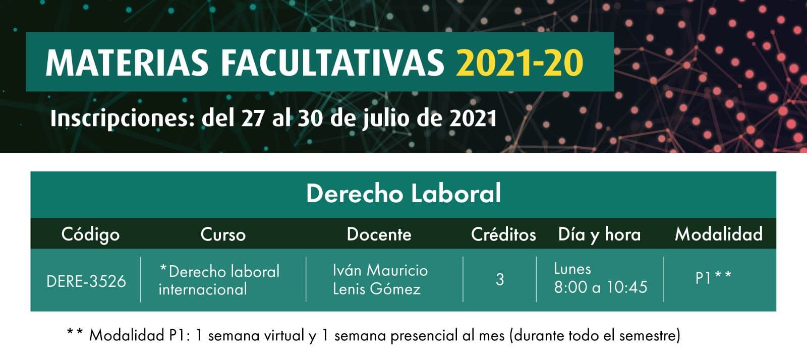 Facultativa: Derecho Laboral Internacional | Derecho | Uniandes