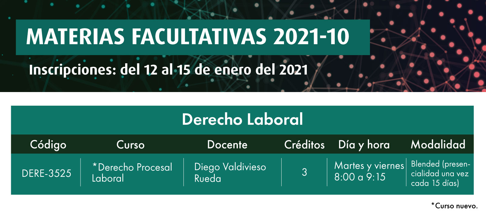 Facultativa 2021-10: Derecho Procesal Laboral | Facultad de Derecho | Uniandes