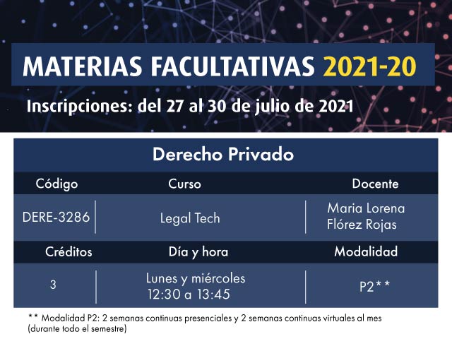 Facultativa 2021-20: Legal Tech | Derecho | Uniandes