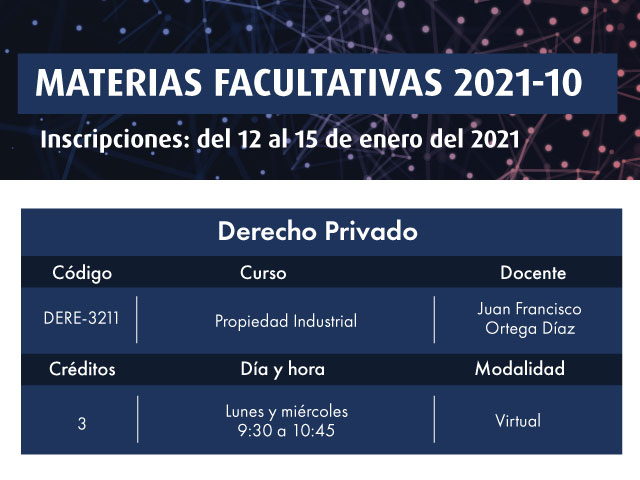 Facultativa 2021-10: Propiedad Industrial | Facultad de Derecho | Uniandes