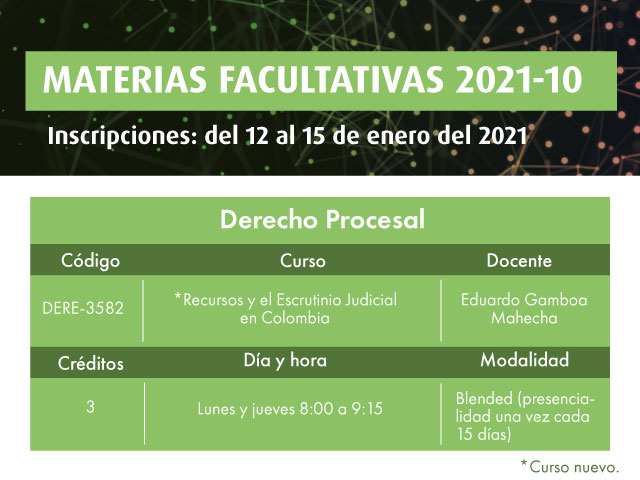 Facultativa 2021-10: Recursos y el Escrutinio Judicial en Colombia | Facultad de Derecho | Uniandes