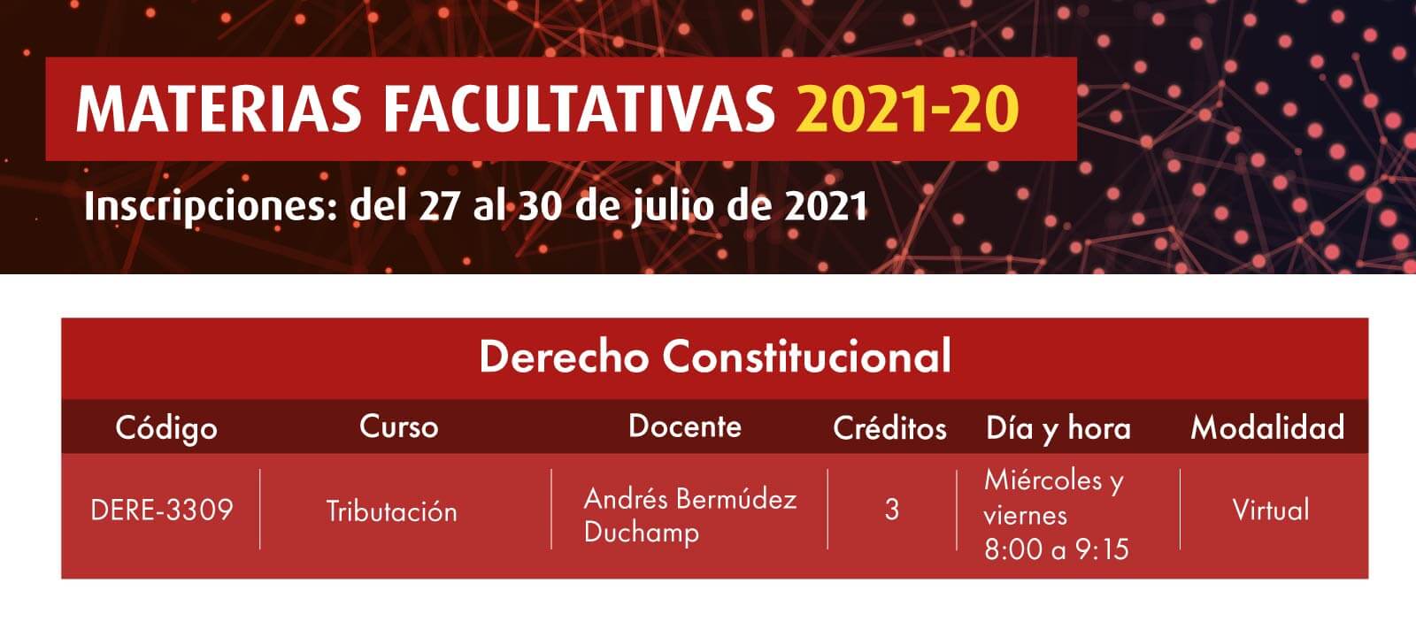 Facultativa 2021-20: Tributación | Derecho | Uniandes