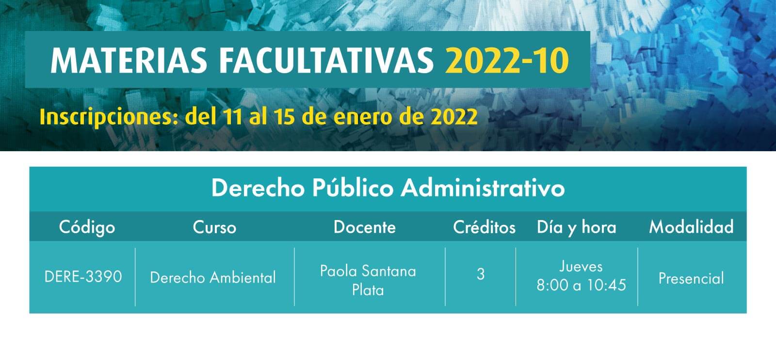 Facultativa 2022-10: Derecho Ambiental | Derecho | Uniandes