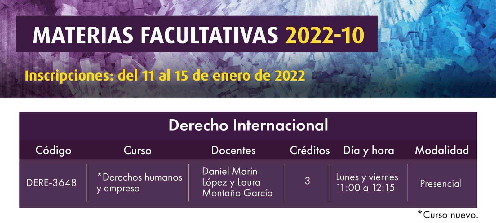 Facultativa 2022-10: Derechos humanos y empresa | Derecho | Uniandes