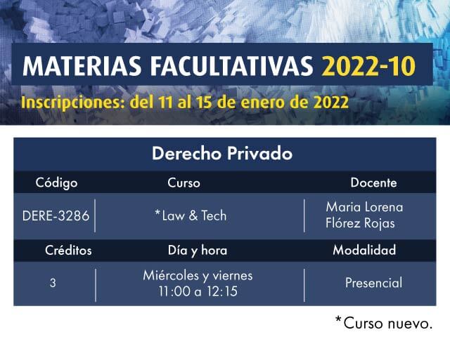 Facultativa 2022-10: Law & Tech | Derecho | Uniandes