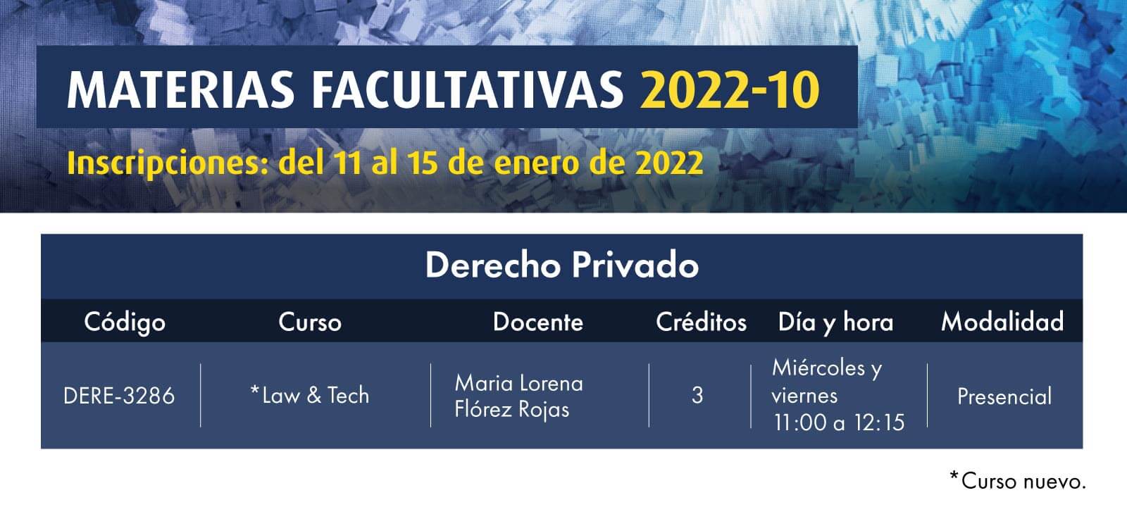 Facultativa 2022-10: Law & Tech | Derecho | Uniandes
