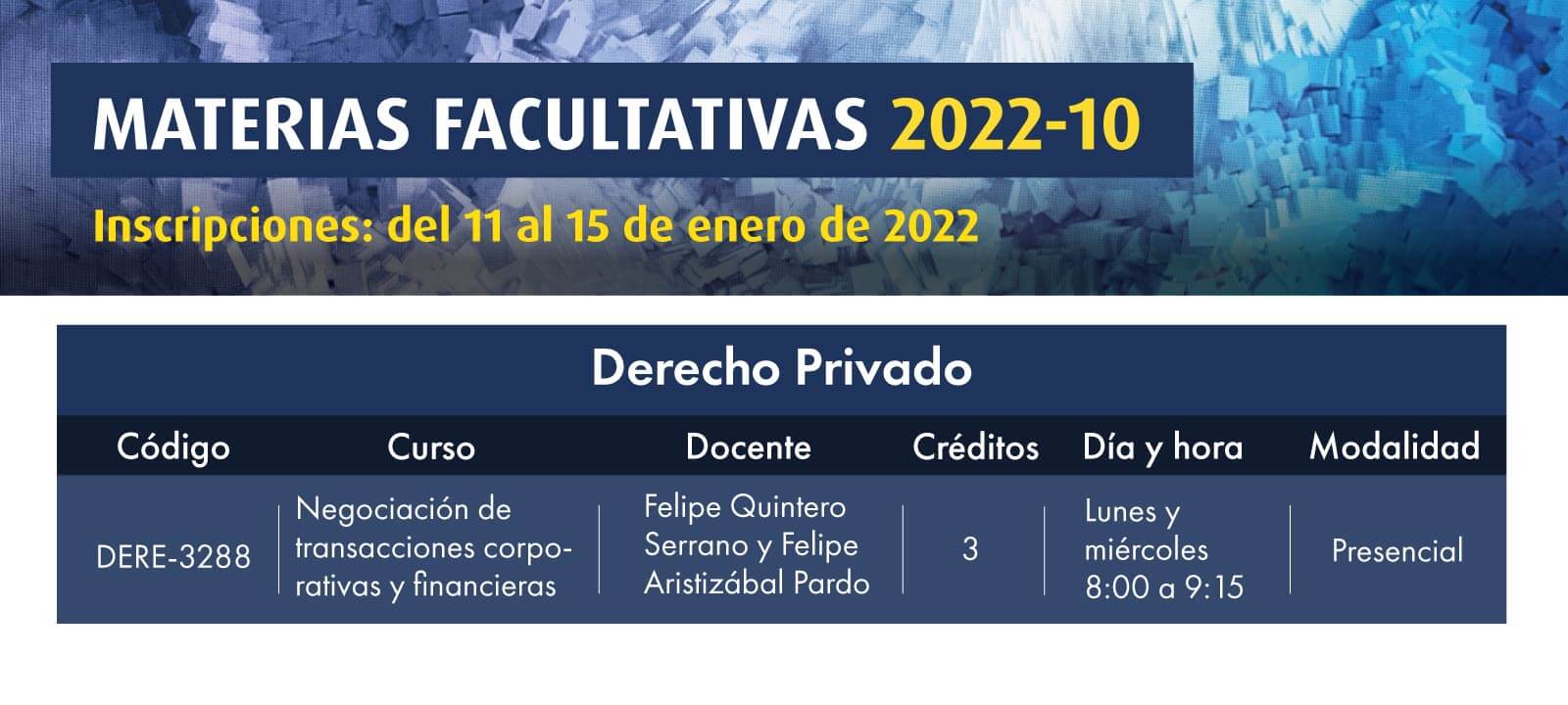 Facultativa: Negociación de Transacciones Corporativas y Financieras | Uniandes