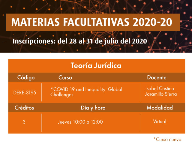 Facultativa 2020-20: COVID 19 and Inequality: Global Challenges