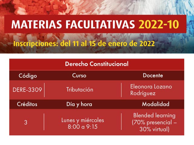 Facultativa 2022-10: Tributación | Derecho | Uniandes