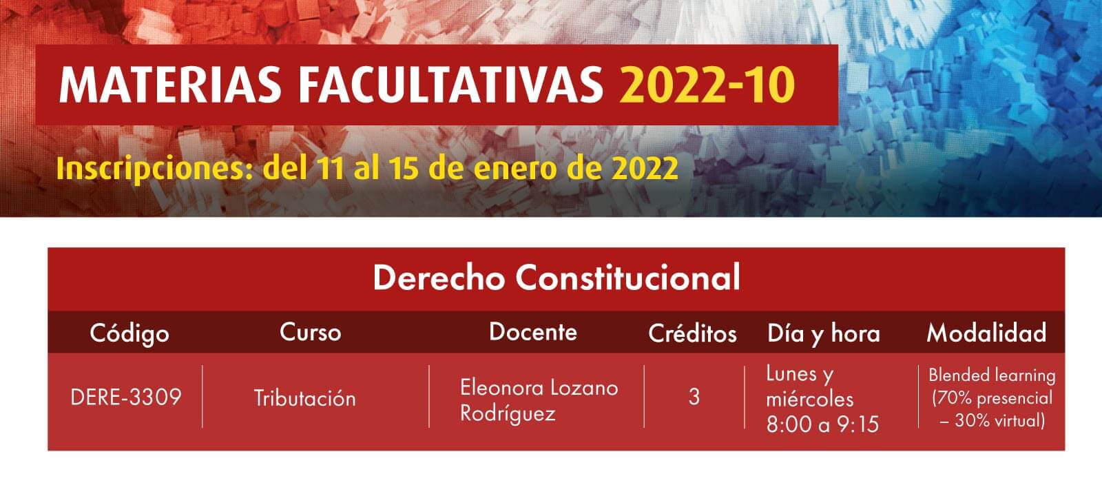 Facultativa 2022-10: Tributación | Derecho | Uniandes