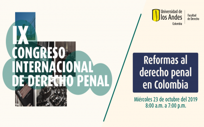 IX Congreso Internacional de Derecho Penal. Banner con varias fotos: libro, Congreso, biblioteca, cárcel.