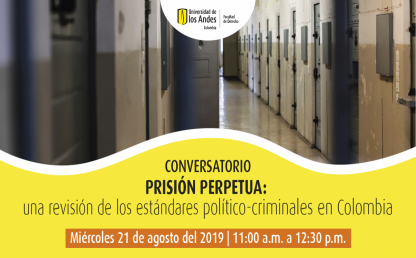 Conversatorio Prisión perpetua: una revisión de los estándares político-criminales en Colombia. Imagen de un corredor con celdas.